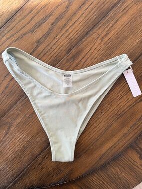 Bright High-Cut Bikini Bottom in Matcha - Women Swim